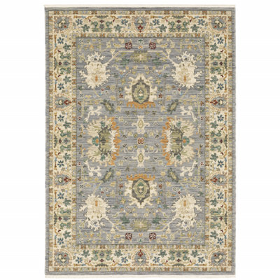 Oriental Machine Woven Wool and Nylon Area Rug