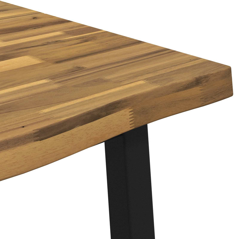 Acacia Dining Table, 75cm H x 110cm W x 55cm D, White / Black