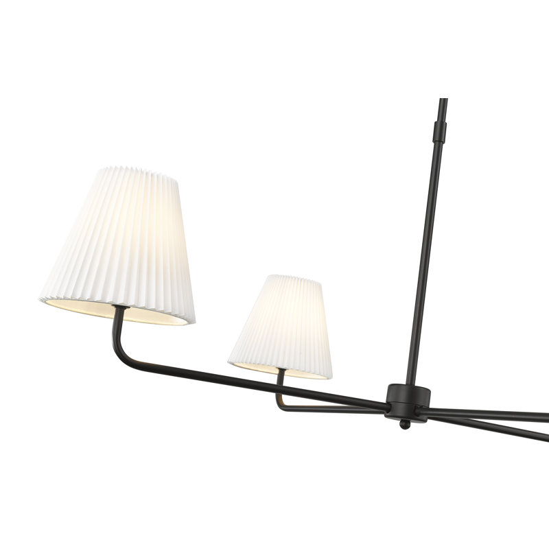 Lustre à 4 lumières de 40 po de large Ami - noir mat, Noir mat, 4