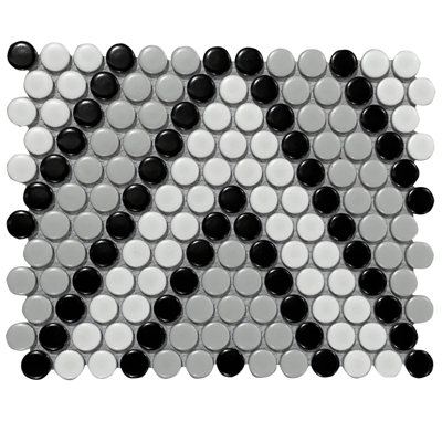 0.75" x 0.75" Porcelain Penny round Wall & Floor Tile