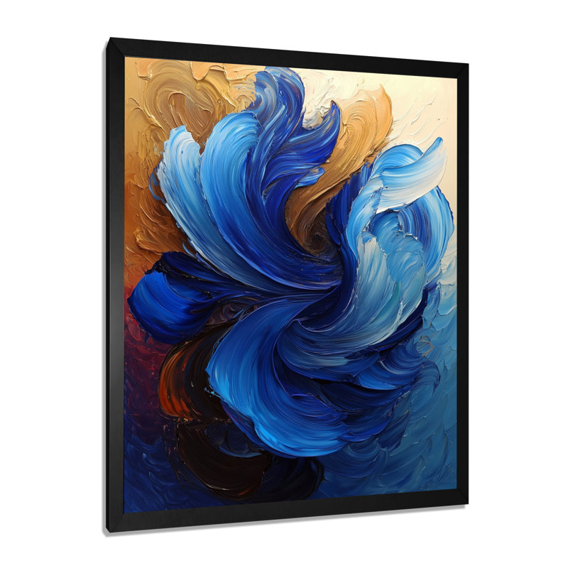 Odeen - Abstract Wall Decor, Black, 20" H x 12" W, Reproduction encadrée d'une seule photo