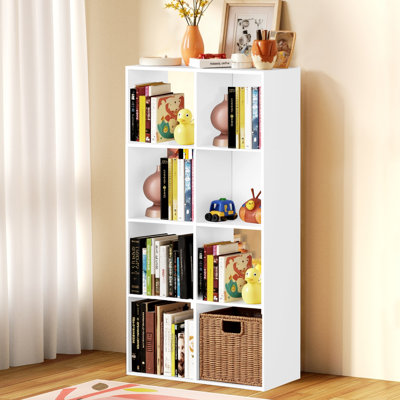 Storage Organizer, Bookshelf With Open Compartments For Home Office, Modern Bookcase Display Shelf For Living Room, Bedroom & Entryway