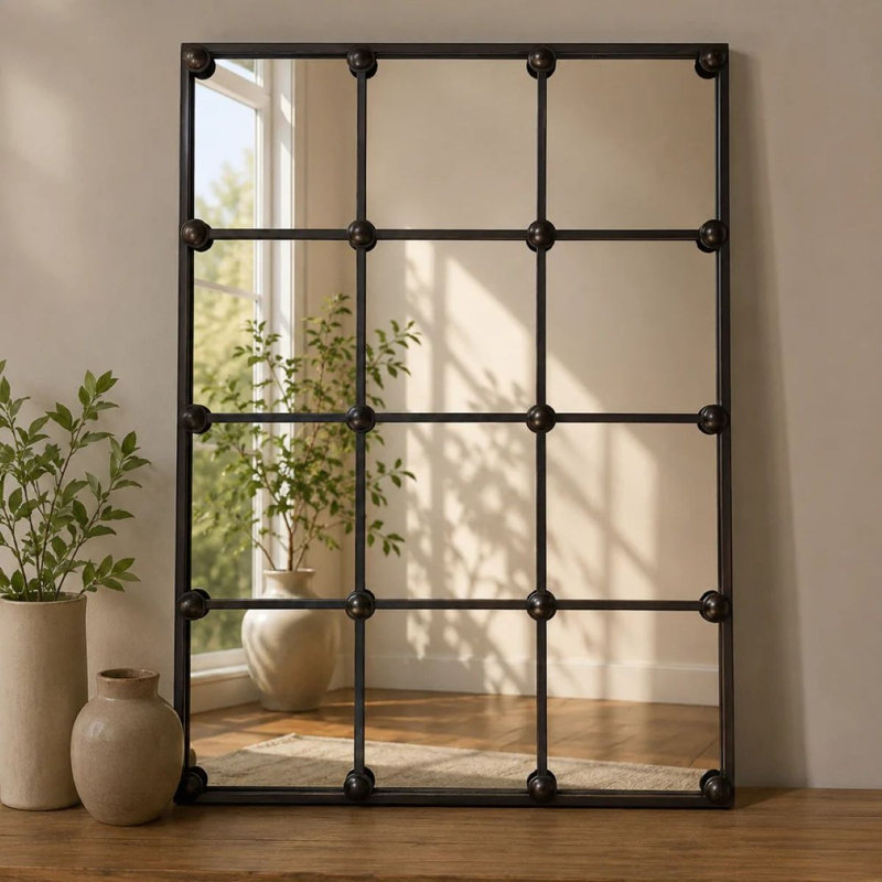 Industrial Grid Wall Mirror
