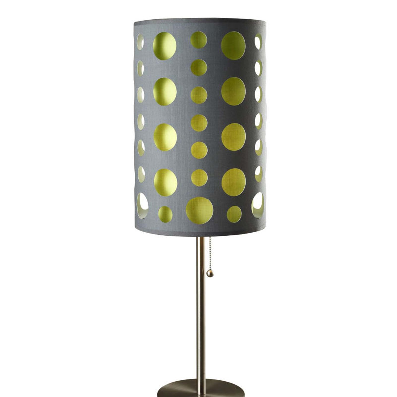 33" Tall Metal Table Lamp, Retro Design Bed Lamp, Green/Gray
