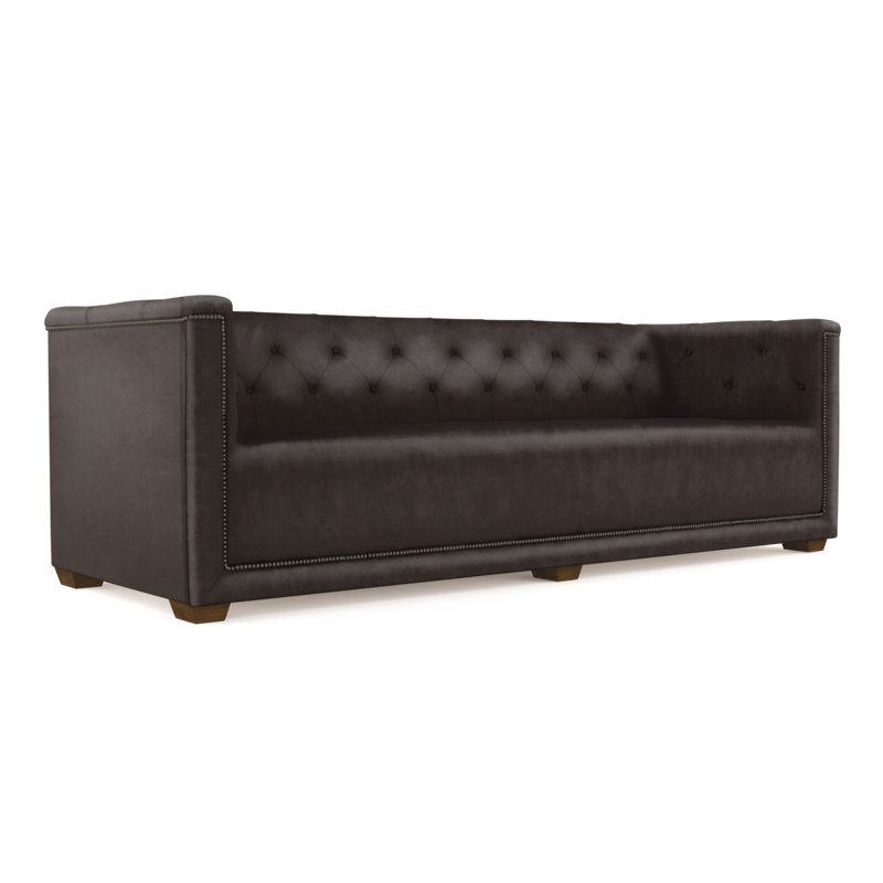 Canapé Hudson, Cuir rétro chocolat, Brun foncé