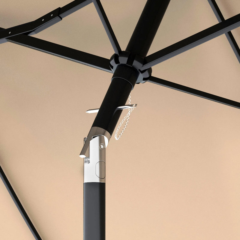 Large Patio Umbrella For 6-8 Person Rectangular/Oval Table, 12 Ribs Rustproof Steel Frame, Uv Protected Waterproof, Easy Crank Lift