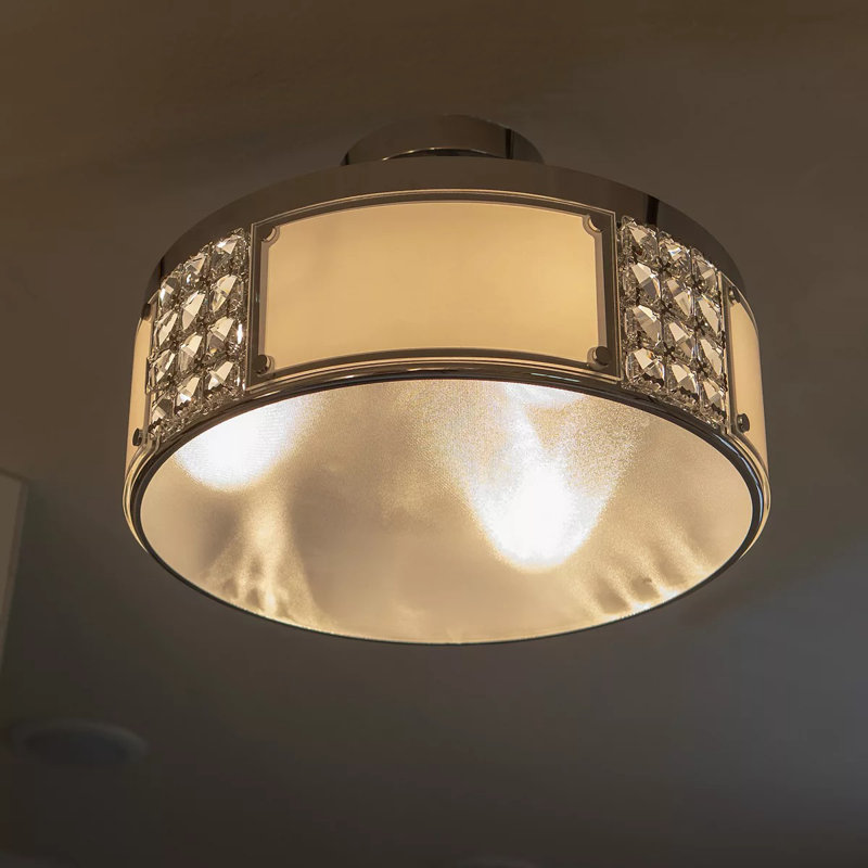 Plafonnier semi-encastré cylindrique unique à 3 lumières 14,75 po Rollins
