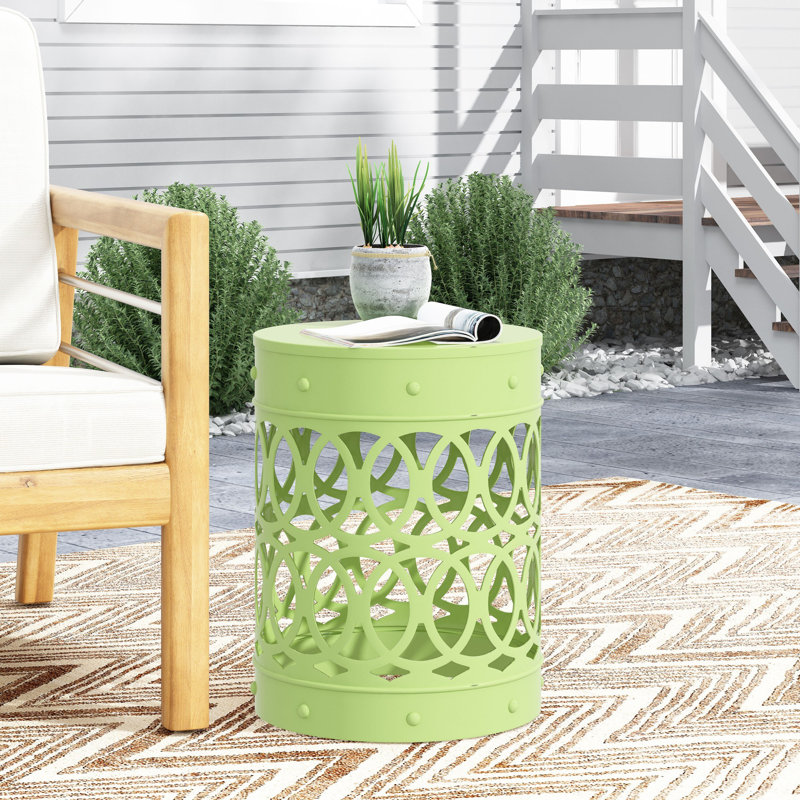 Daston Iron Top End Table, 1, Green