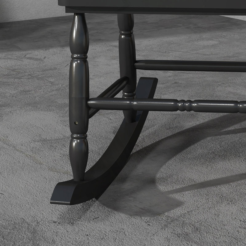 Chaise berçante d'extérieur en bois, Noir