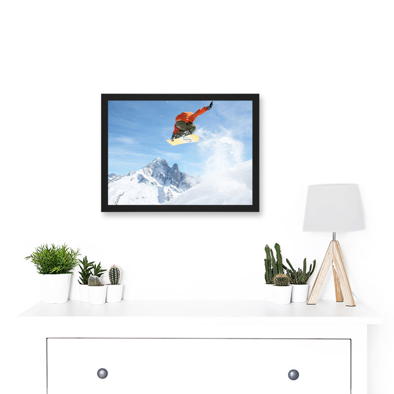 Snowboard Alps Jump Air - Single Picture Frame Print