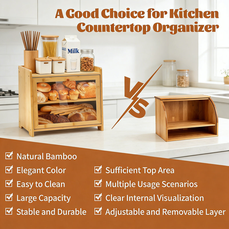 Wood Food Storage Container, Brown
