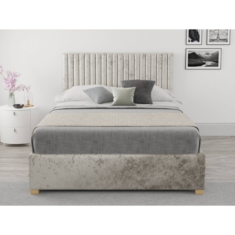 Chevy Upholstered Ottoman Storage Bed, Single (3'), Pearl
