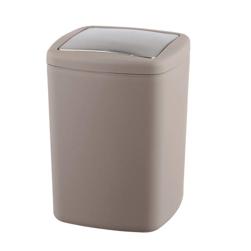 Aalaa Plastic Swing Top Rubbish Bin - 8.5L, Taupe