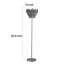 Lampe sur pied avec abat-jour en cristal gris fumé à 3 niveaux, métal chromé 61 pouces