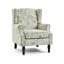 Fauteuil d'appoint à oreilles et garniture cloutée à motif floral vert Duoco Rococo-1076150591
