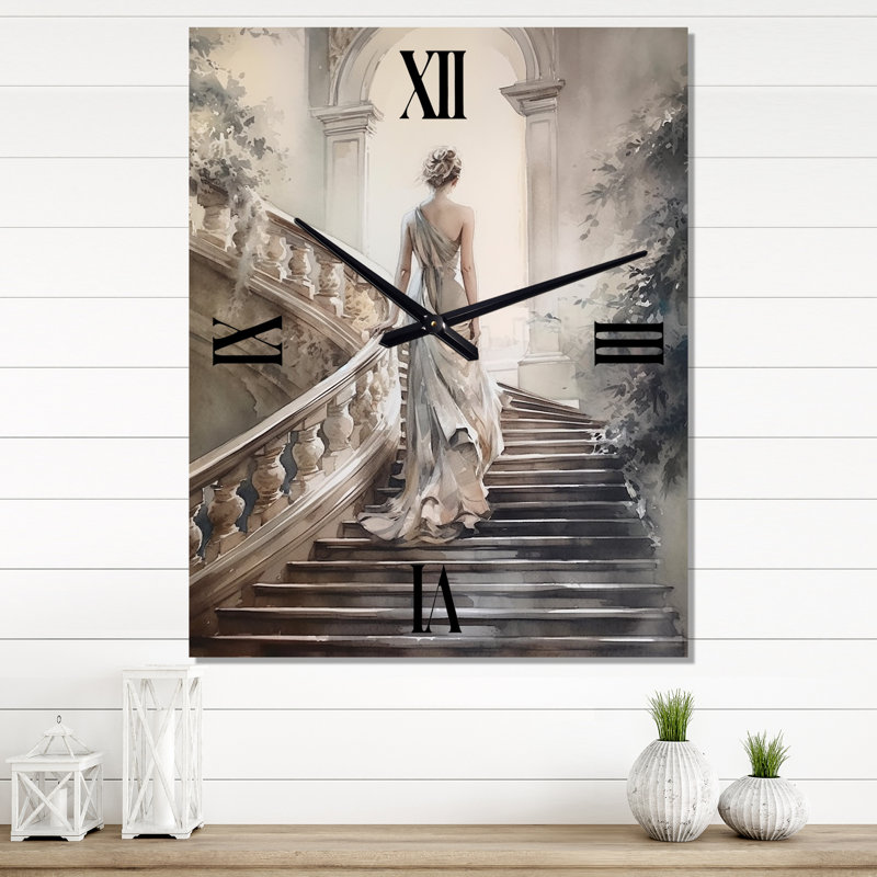 Janien - Horloge murale moderne femme romantique, H 32 po x l 24 po x P 1 po