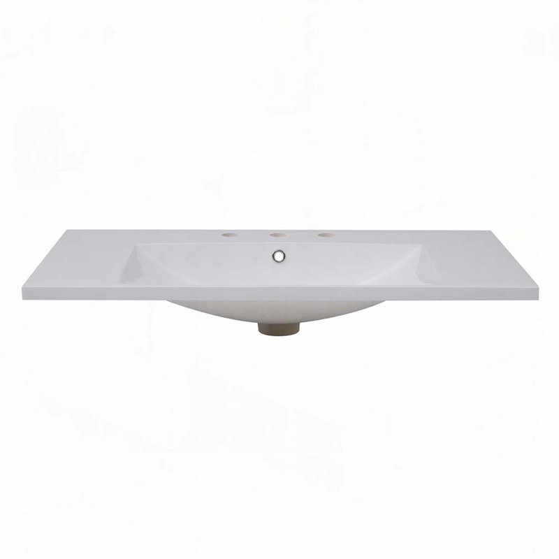 36''x18'' Bathroom Sink with Three Holes (8" Centerset), Resin Bathroom Vanity Sink Top with Overflow