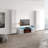 Brezhane 94.6" Modern Entertainment Center with Electric Fireplace, High Gloss Finish, Wall-Mounted-495549491
