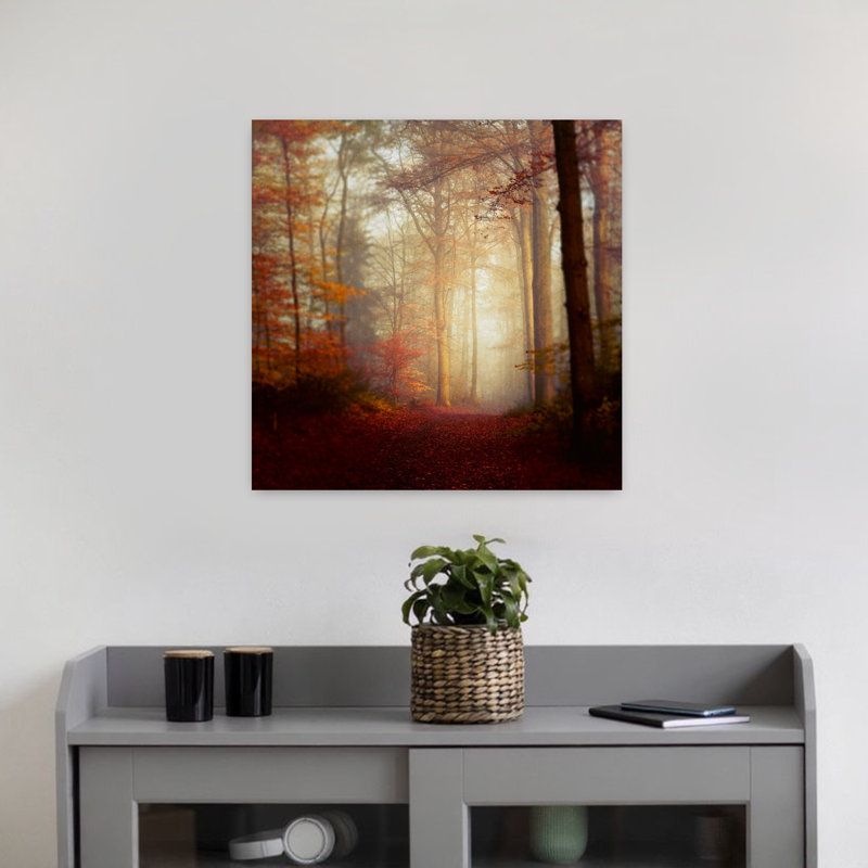 Art contemporain d'automne abstrait, H 18 po x l 18 po