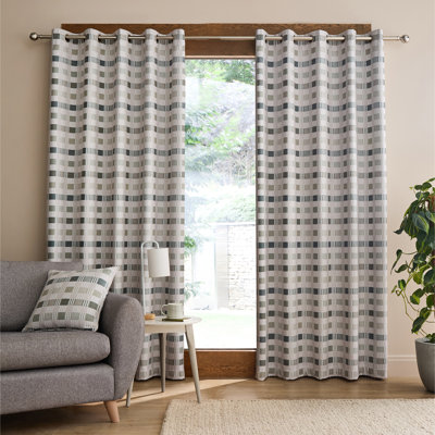 Wilson Check Blackout Thermal Eyelet Curtains