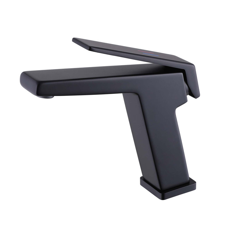 7.48" Bathroom Sink Faucet for 1 Hole, Single Handle Solid Brass Bathroom Vanity Faucets Deck Mount, Matte Black