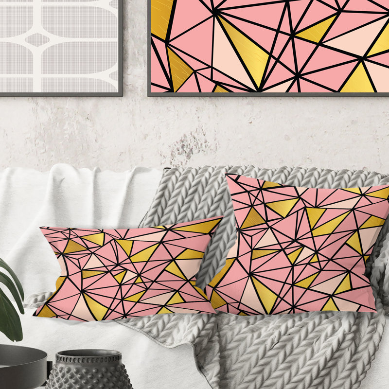 Coussin Triangular Gold Design II - Mid-Century