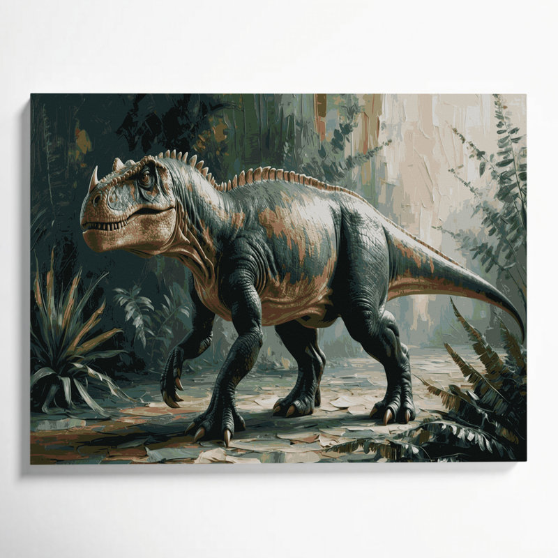 «Dinosaur Iguanodon», art mural sur toile grise, H 11 po x l 14 po