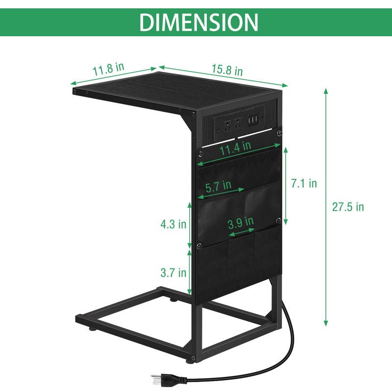 Keyairah End Table Set, Black, Black