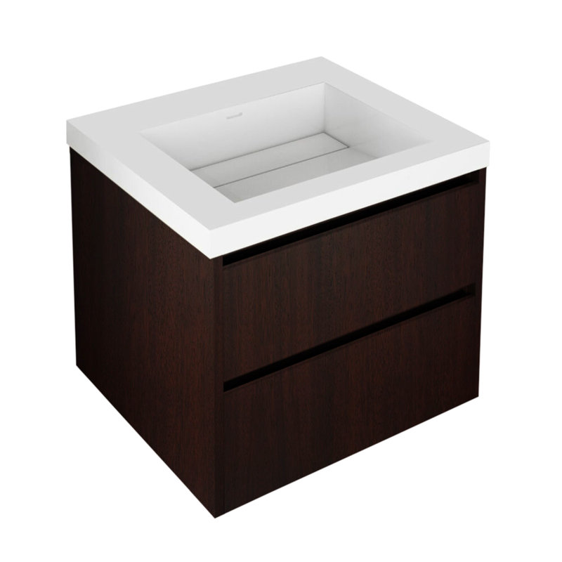 Kubista 23.75'' W Single Bathroom Vanity Base, African Mahogany