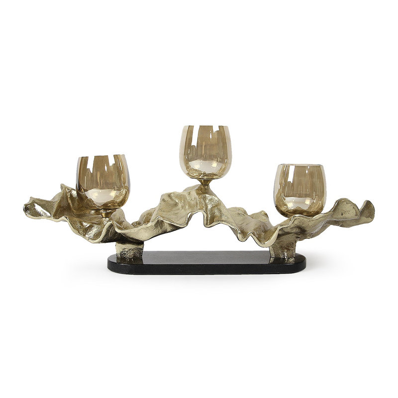 Trinity Glow Candle Holder, Gold