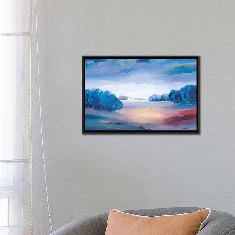 «Serene II», reproduction sur toile, H 18 po x l 26 po x P 1,5 po, Toile encadrée noire, Pas de tapis