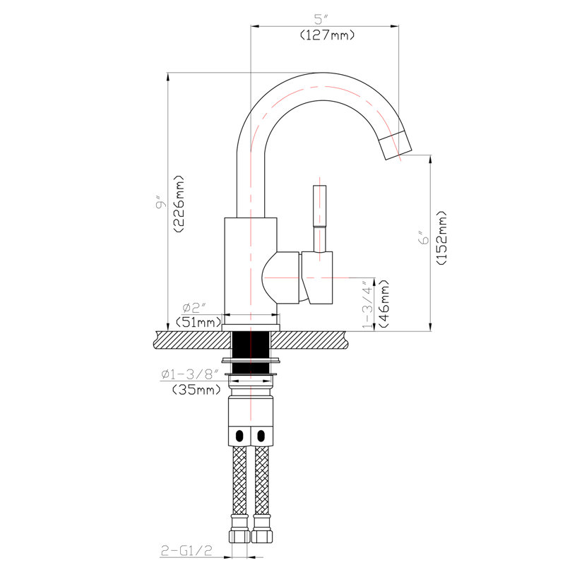 Robinet de salle de bain en nickel brossé à un trou - avec poignée pour un ajustement précis de la température tout en garantissant une fuite et une durabilité