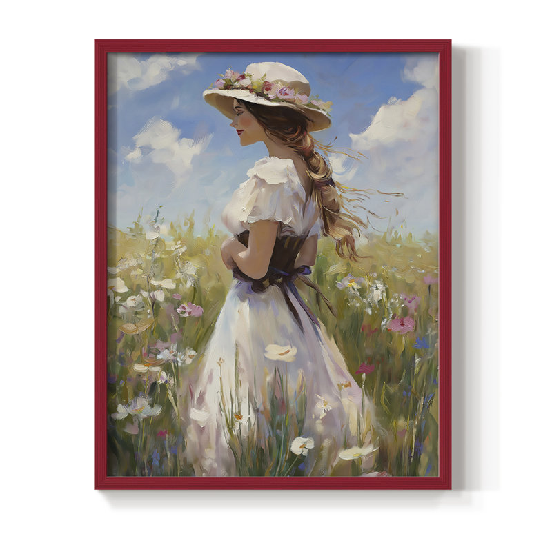 Reproduction encadrée WOMEN Series CCXCI - bois massif, H 11 po x l 9 po, Rouge