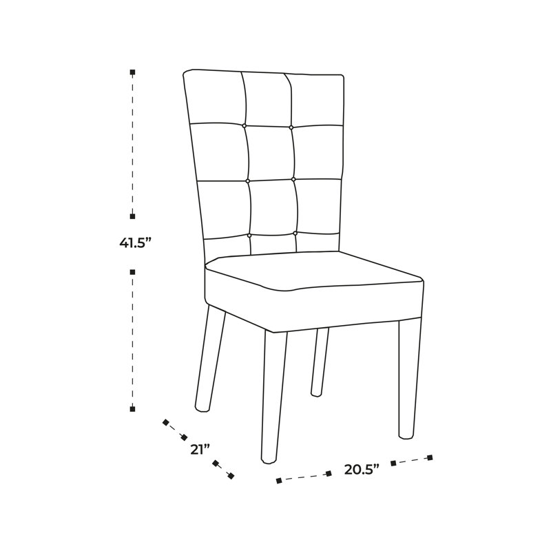 Chaise parsons capitonnée Hallerson, Marron, gris
