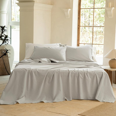 Ensemble de draps 100 % coton lavé