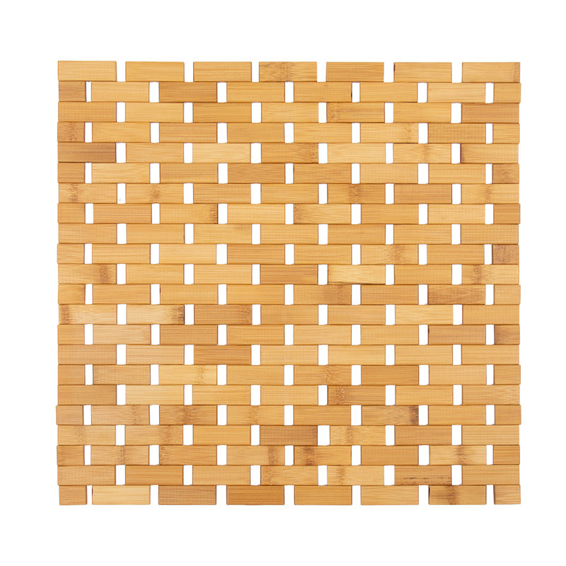 Evideco Medium Brown Bamboo Non-Slip Entrance Rug