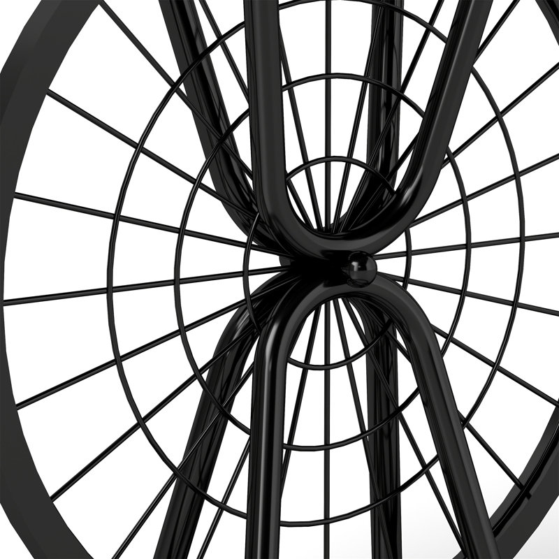 2 Piece Vintage Industrial Wheel Design Side Table