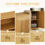Buffet 59 pouces moderne ondulé, armoire de rangement incurvée, 4 portes avec fonction de rangement
