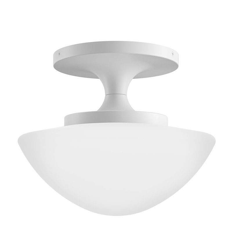 Hinkley Knox Semi-Flush Mount Schoolhouse Ceiling Light, Chalk White