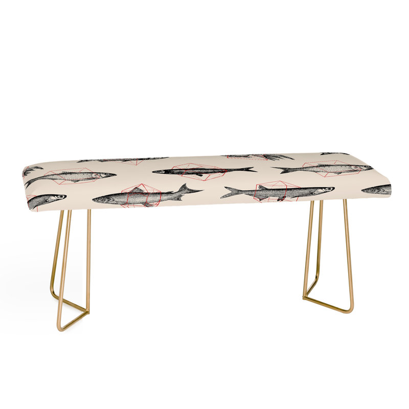 Banc en similicuir Fishes in Geometrics