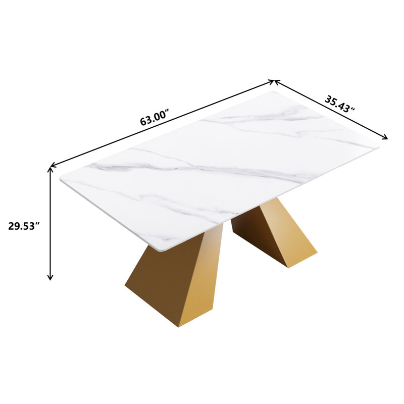 Table de salle à manger 63 "63 pi., Blanc
