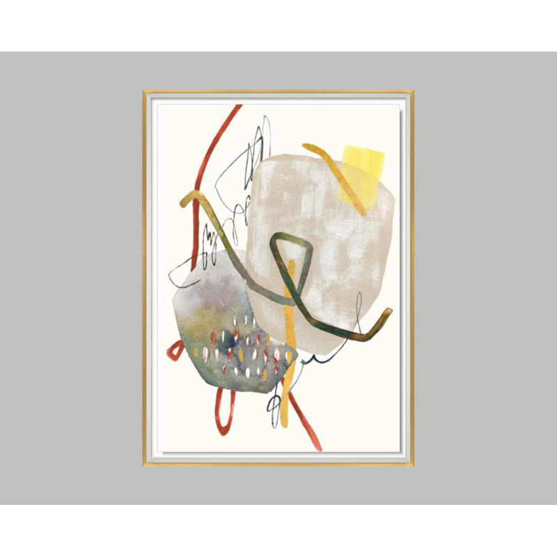 Modern Abstract III Painting by Sara Brown, Gilded Gold, 55" H x 40" W x 1.5" D