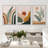 Mid Century Modern Boho Sun Forest Plant - 3 Piece Floater Frame Graphic Art Set on Canvas-73721019-73721027