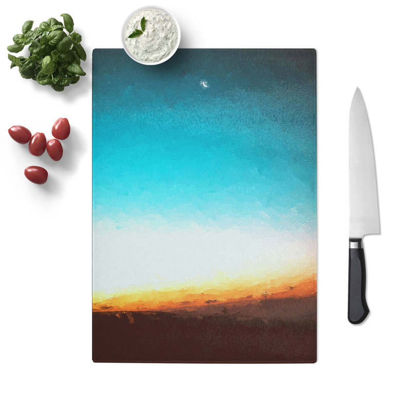 Glass Moon & Stars Above Mashhad in Iran in Abstract Chopping Board, 39 cm W x 28.5 cm L