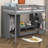 Full Size Loft Bed Frame With Wardrobe,Low Storage Table And Storage Staircase-2024426045