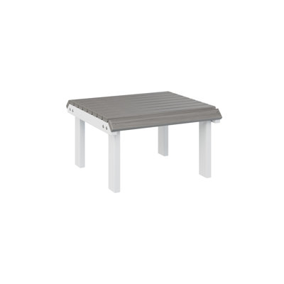  Repose-pieds régulier gris en bois flotté avec base blanche
