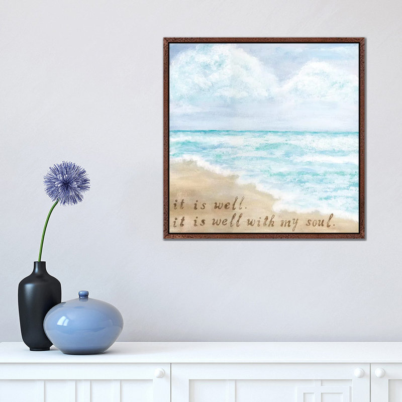 It Is Well by Ashley Bradley - Painting on Canvas, 45.72 cm H x 45.72 cm W, Classic Brown Wood Framed