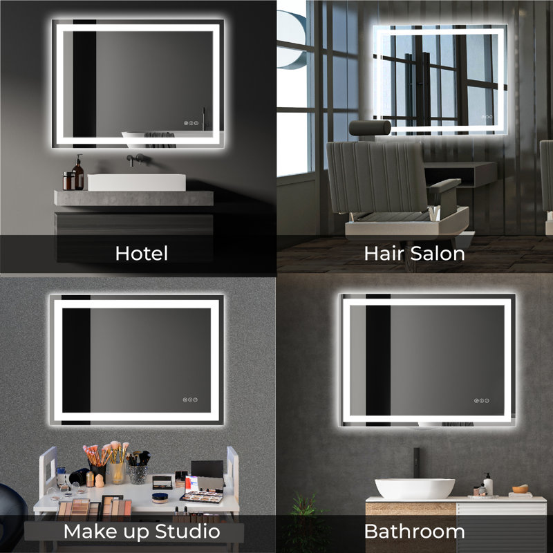 Miroir de salle de bain sans cadre à DEL, 28 po x 32 po