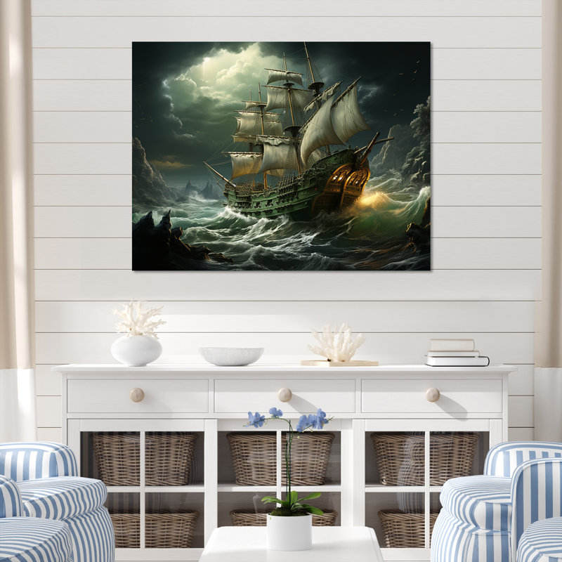 Pirate Sea Sovereigns - Art mural pirate, H 12 po x l 20 po x P 1 po, Toile tendue