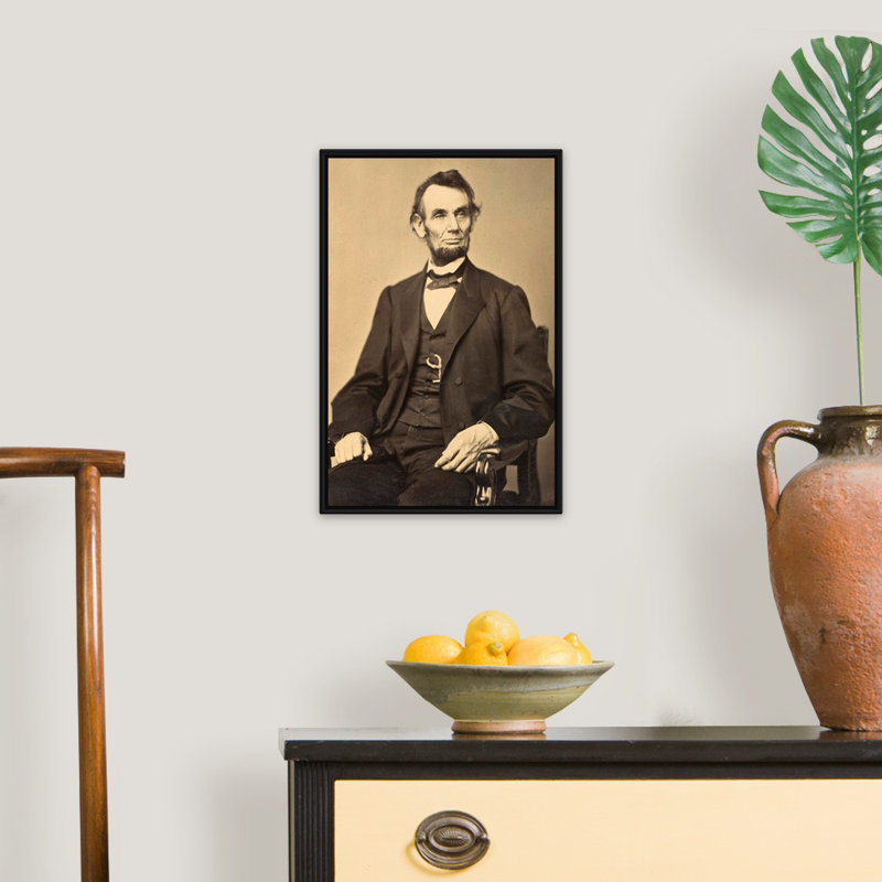 « Abraham Lincoln » par Anthony berger-impression, Cadre noir, H 20 po x l 14 po x P 1,75 po